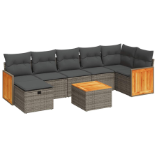 vidaXL 8 részes szürke polyrattan kerti ülőgarnitúra párnákkal (3326050) kerti bútor