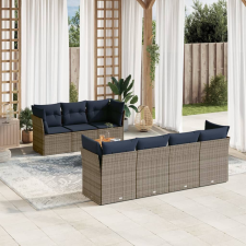 vidaXL 8 részes szürke polyrattan kerti ülőgarnitúra párnával kerti bútor