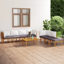 vidaXL 8 részes tömör akácfa kerti ülőgarnitúra párnákkal kerti bútor