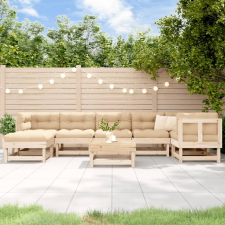 vidaXL 8 részes tömör fa kerti ülőgarnitúra párnával kerti bútor