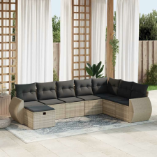 vidaXL 8 részes világosszürke polyrattan kerti ülőgarnitúra párnával kerti bútor