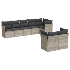 vidaXL 8 részes világosszürke polyrattan kerti ülőgarnitúra párnával (3249751) kerti bútor