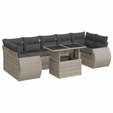 vidaXL 8 részes világosszürke polyrattan kerti ülőgarnitúra párnával (3326603) kerti bútor