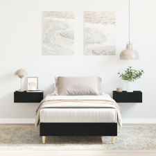vidaXL 90x190 cm-es fekete tölgy merített fa ágykeret ágy és ágykellék
