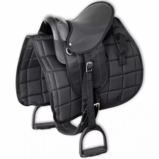 vidaXL 91179 vidaXL póni nyereg készlet 10" fekete lófelszerelés