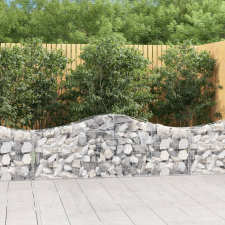 vidaXL 9 db íves horganyzott vas gabion kosár 200x30x60/80 cm kerti tárolás