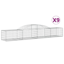vidaXL 9 db íves horganyzott vas gabion kosár 300x50x40/60 cm (3146654) kerti tárolás