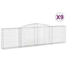 vidaXL 9 db íves horganyzott vas gabion kosár 400x30x100/120 cm (3146873) kerti tárolás