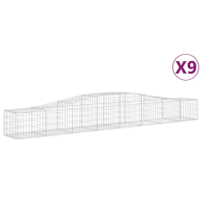 vidaXL 9 db íves horganyzott vas gabion kosár 400x50x40/60 cm (3145924) kerti tárolás