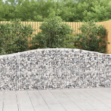 vidaXL 9 db íves horganyzott vas gabion kosár 400x50x80/100 cm kerti dekoráció