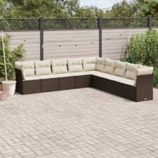 vidaXL 9-részes barna polyrattan kerti ülőgarnitúra párnákkal kerti bútor