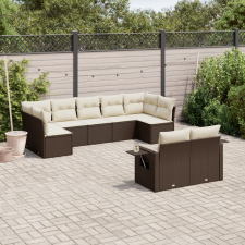 vidaXL 9-részes barna polyrattan kerti ülőgarnitúra párnákkal kerti bútor