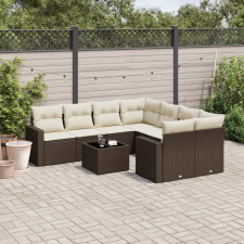 vidaXL 9 részes barna polyrattan kerti ülőgarnitúra párnákkal kerti bútor