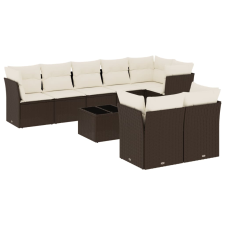vidaXL 9 részes barna polyrattan kerti ülőgarnitúra párnákkal (3217923) kerti bútor