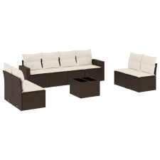vidaXL 9 részes barna polyrattan kerti ülőgarnitúra párnákkal (3218853) kerti bútor