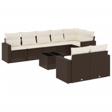 vidaXL 9 részes barna polyrattan kerti ülőgarnitúra párnákkal (3219223) kerti bútor