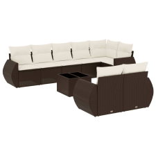 vidaXL 9 részes barna polyrattan kerti ülőgarnitúra párnákkal (3221632) kerti bútor