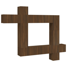 vidaXL 9 részes barna tölgy színű szerelt fa TV-szekrényszett (3114661) bútor