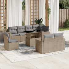vidaXL 9 részes bézs polyrattan kerti ülőgarnitúra párnákkal kerti bútor