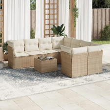 vidaXL 9-részes bézs polyrattan kerti ülőgarnitúra párnákkal kerti bútor
