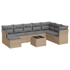 vidaXL 9-részes bézs polyrattan kerti ülőgarnitúra párnákkal (3218059) kerti bútor