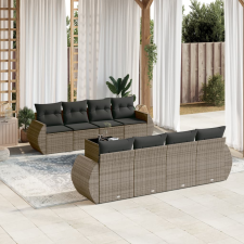 vidaXL 9-részes szürke polyrattan kerti ülőgarnitúra párnákkal kerti bútor