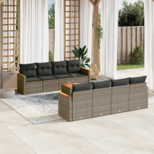 vidaXL 9-részes szürke polyrattan kerti ülőgarnitúra párnákkal kerti bútor