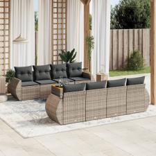 vidaXL 9-részes szürke polyrattan kerti ülőgarnitúra párnákkal kerti bútor