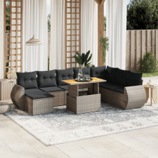vidaXL 9 részes szürke polyrattan kerti ülőgarnitúra párnákkal kerti bútor
