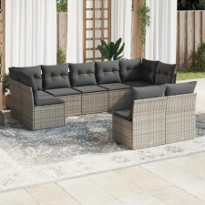 vidaXL 9-részes szürke polyrattan kerti ülőgarnitúra párnákkal kerti bútor