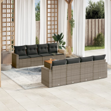 vidaXL 9-részes szürke polyrattan kerti ülőgarnitúra párnákkal kerti bútor