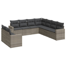 vidaXL 9-részes szürke polyrattan kerti ülőgarnitúra párnákkal (3219140) kerti bútor