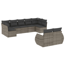 vidaXL 9-részes szürke polyrattan kerti ülőgarnitúra párnákkal (3221819) kerti bútor