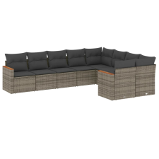 vidaXL 9-részes szürke polyrattan kerti ülőgarnitúra párnákkal (3226305) kerti bútor