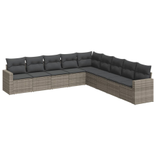 vidaXL 9-részes szürke polyrattan kerti ülőgarnitúra párnákkal (3251427) kerti bútor