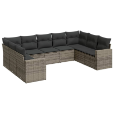 vidaXL 9-részes szürke polyrattan kerti ülőgarnitúra párnákkal (3251737) kerti bútor