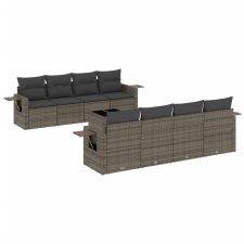 vidaXL 9-részes szürke polyrattan kerti ülőgarnitúra párnákkal (3252287) kerti bútor