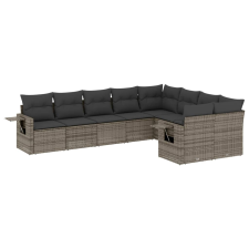 vidaXL 9-részes szürke polyrattan kerti ülőgarnitúra párnákkal (3252977) kerti bútor