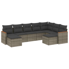 vidaXL 9-részes szürke polyrattan kerti ülőgarnitúra párnákkal (3258945) kerti bútor
