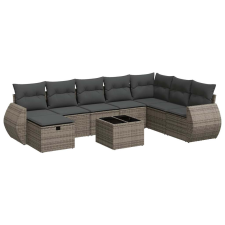 vidaXL 9 részes szürke polyrattan kerti ülőgarnitúra párnákkal (3325646) kerti bútor
