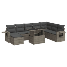 vidaXL 9 részes szürke polyrattan kerti ülőgarnitúra párnákkal (3326531) kerti bútor