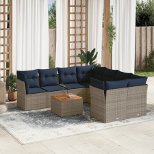 vidaXL 9 részes szürke polyrattan kerti ülőgarnitúra párnával kerti bútor