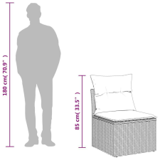 vidaXL 9 részes világosszürke polyrattan kerti ülőgarnitúra párnával kerti bútor