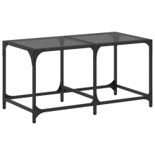vidaXL acél dohányzóasztal fekete üveglappal 78,5 x 40 x 40 cm bútor