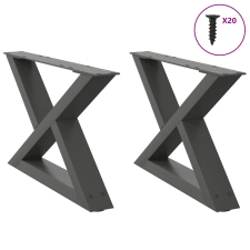 vidaXL Acél Dohányzóasztal Láb - X Alakú - Antracit - 60cm bútor