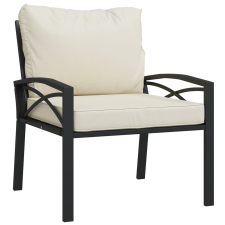 vidaXL acél kerti szék homokszínű párnákkal 68 x 76 x 79 cm (362720) kerti bútor