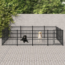 vidaXL Acél kültéri kutyakennel 11,58 m² szállítóbox, fekhely kutyáknak