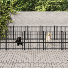 vidaXL Acél kültéri kutyakennel 25,4 m² szállítóbox, fekhely kutyáknak