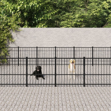 vidaXL acél kültéri kutyakennel 37,64 m² szállítóbox, fekhely kutyáknak