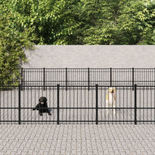 vidaXL Acél kültéri kutyakennel 46,1 m² szállítóbox, fekhely kutyáknak